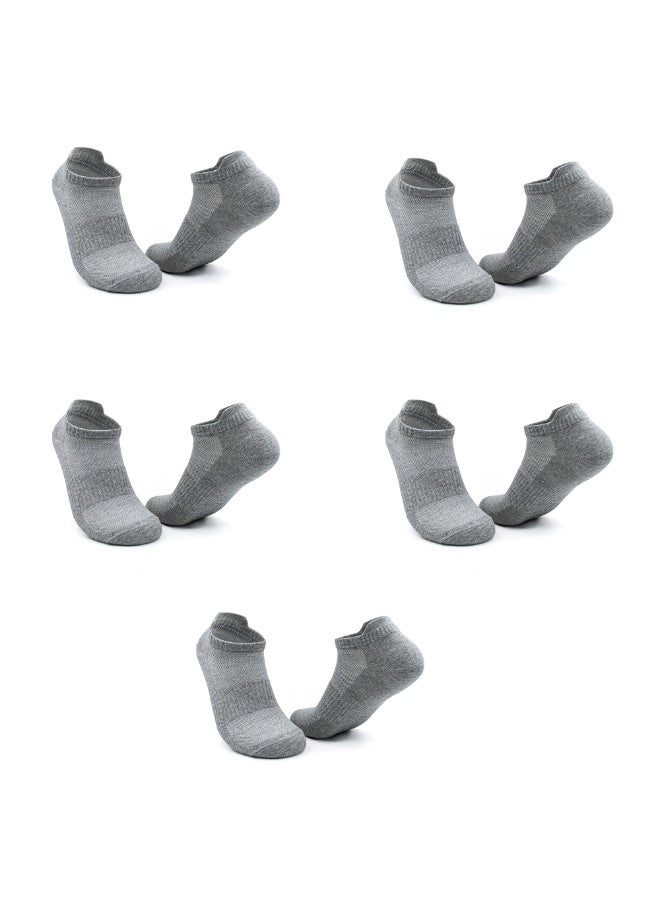 5 أزواج من الجوارب الرياضية القصيرة الرمادية: المقاس الأمريكي 6.5-8 (مقاس واحد يناسب الجميع). - Image 3